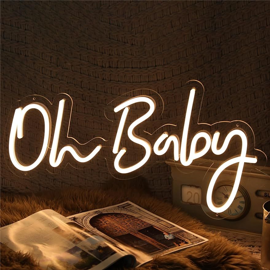Baby Nursery Wall Lights - Неоновая вывеска «Oh Baby» со светодиодной