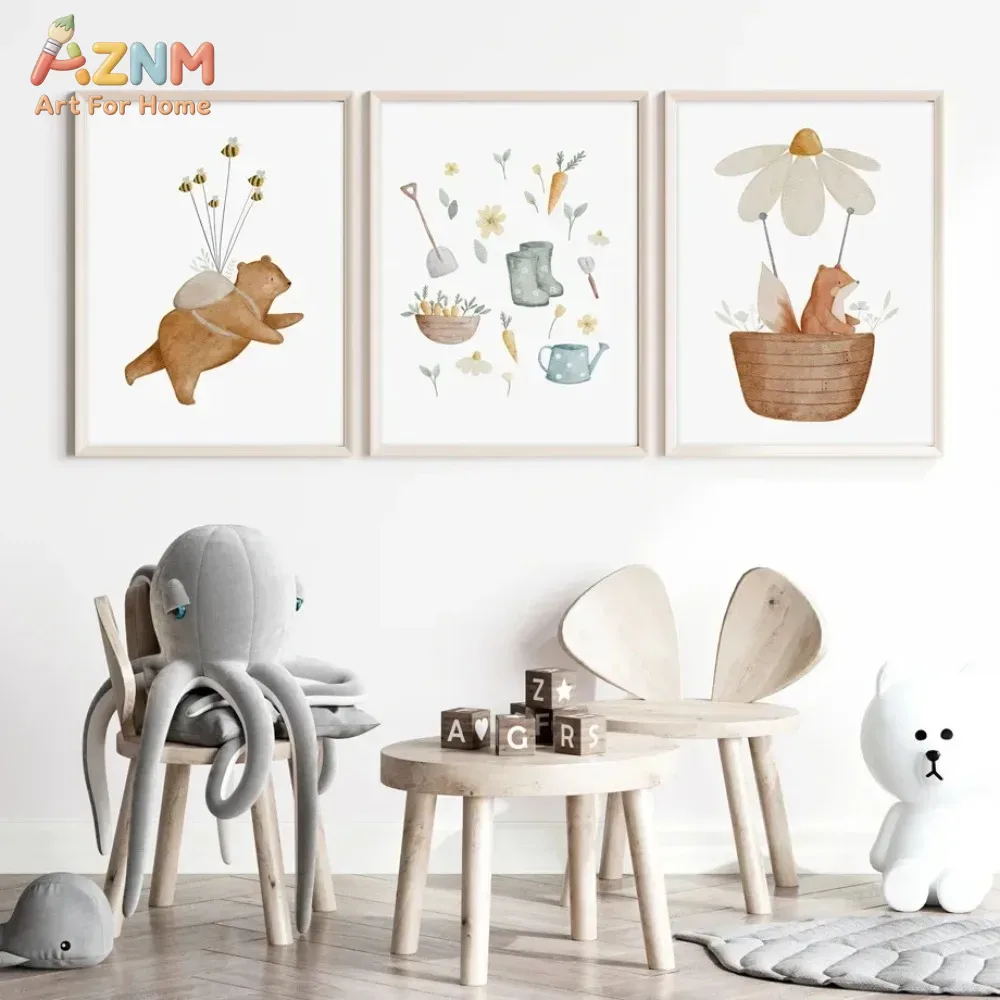 AZNM Картина на холсте с аквар – обзор и цена Baby Nursery Frames