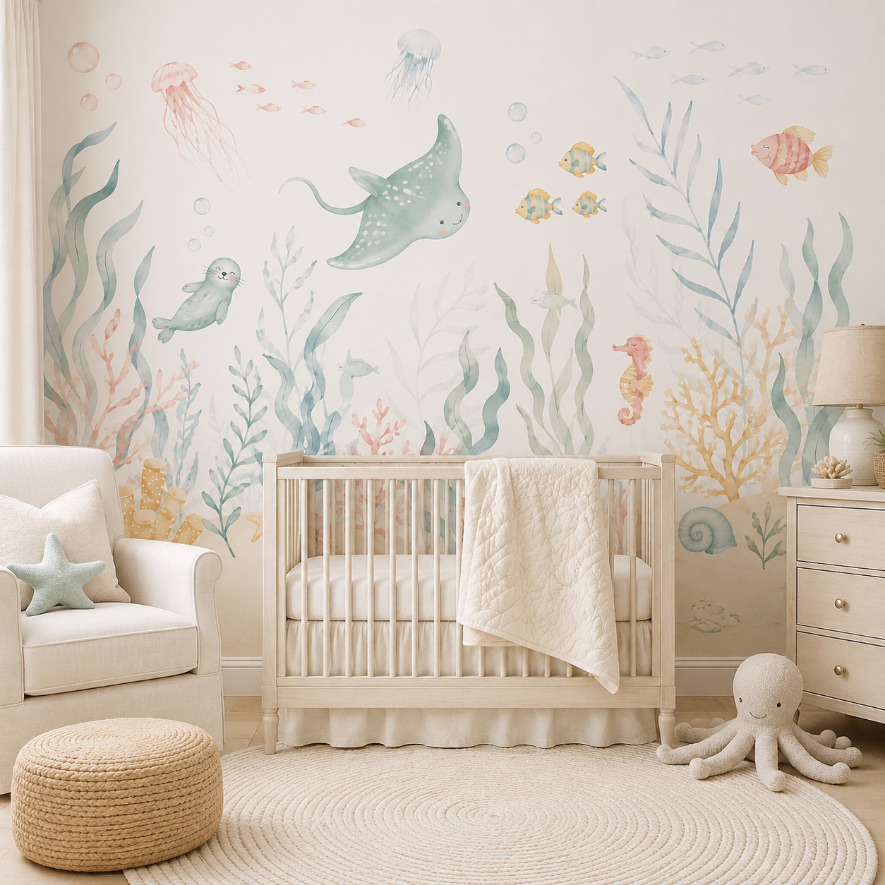 Самоклеящиеся обои с изображен – обзор и цена Baby Nursery Peel And Stick Wallpaper
